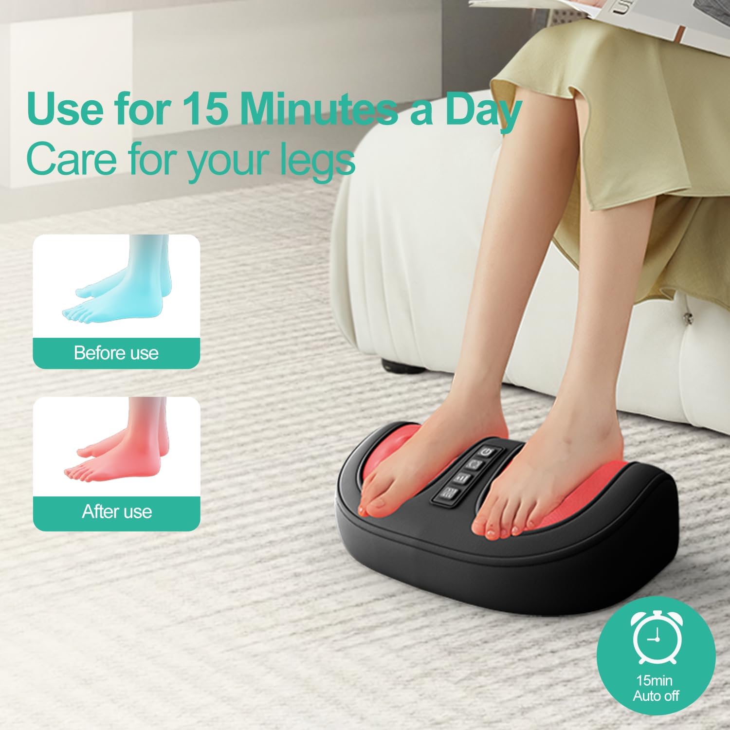 Heated Hand Massager with Air Compression - Finger Wrist Palm Relief