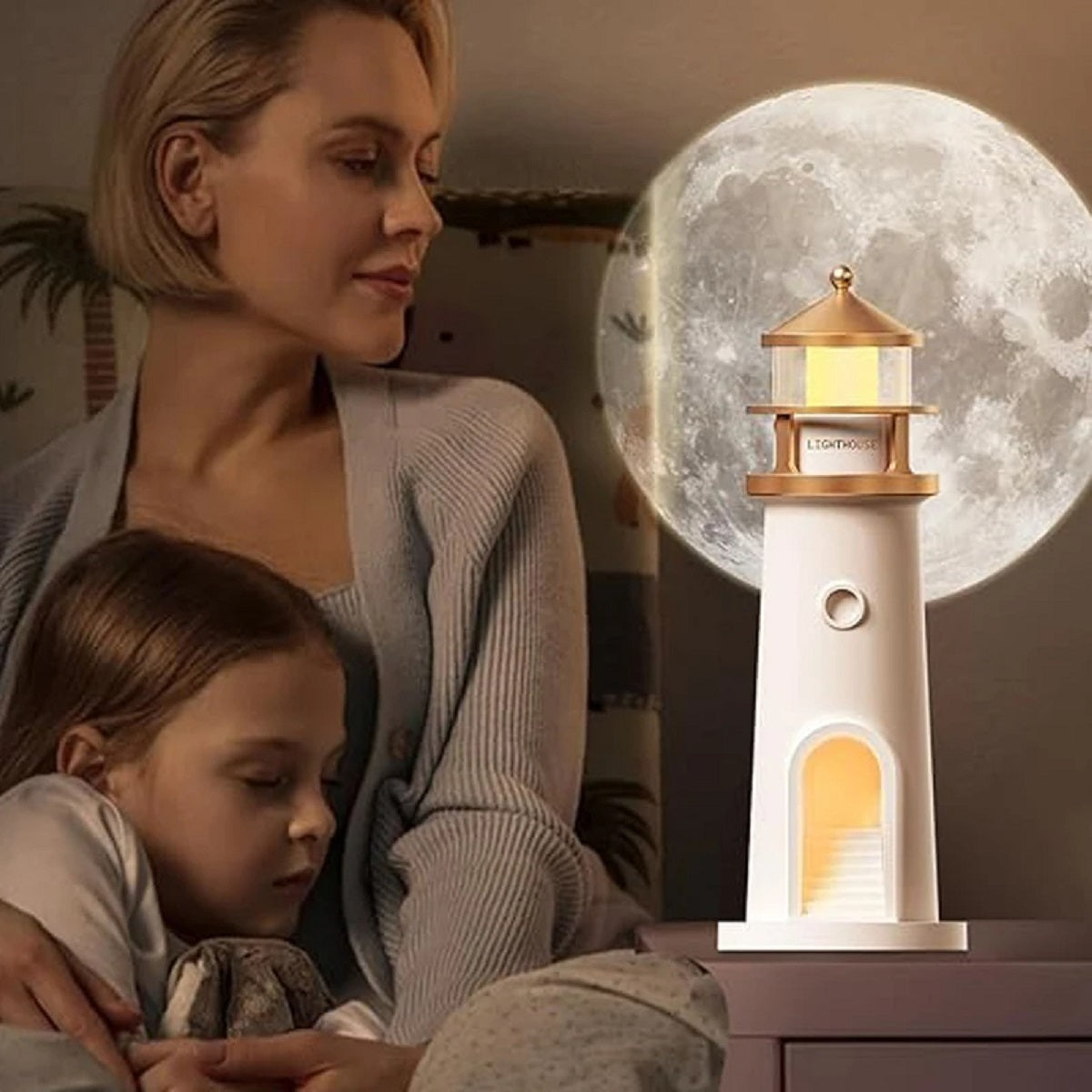 Floating Moon Lamp - Lighthouse Projection and Motion Sensor