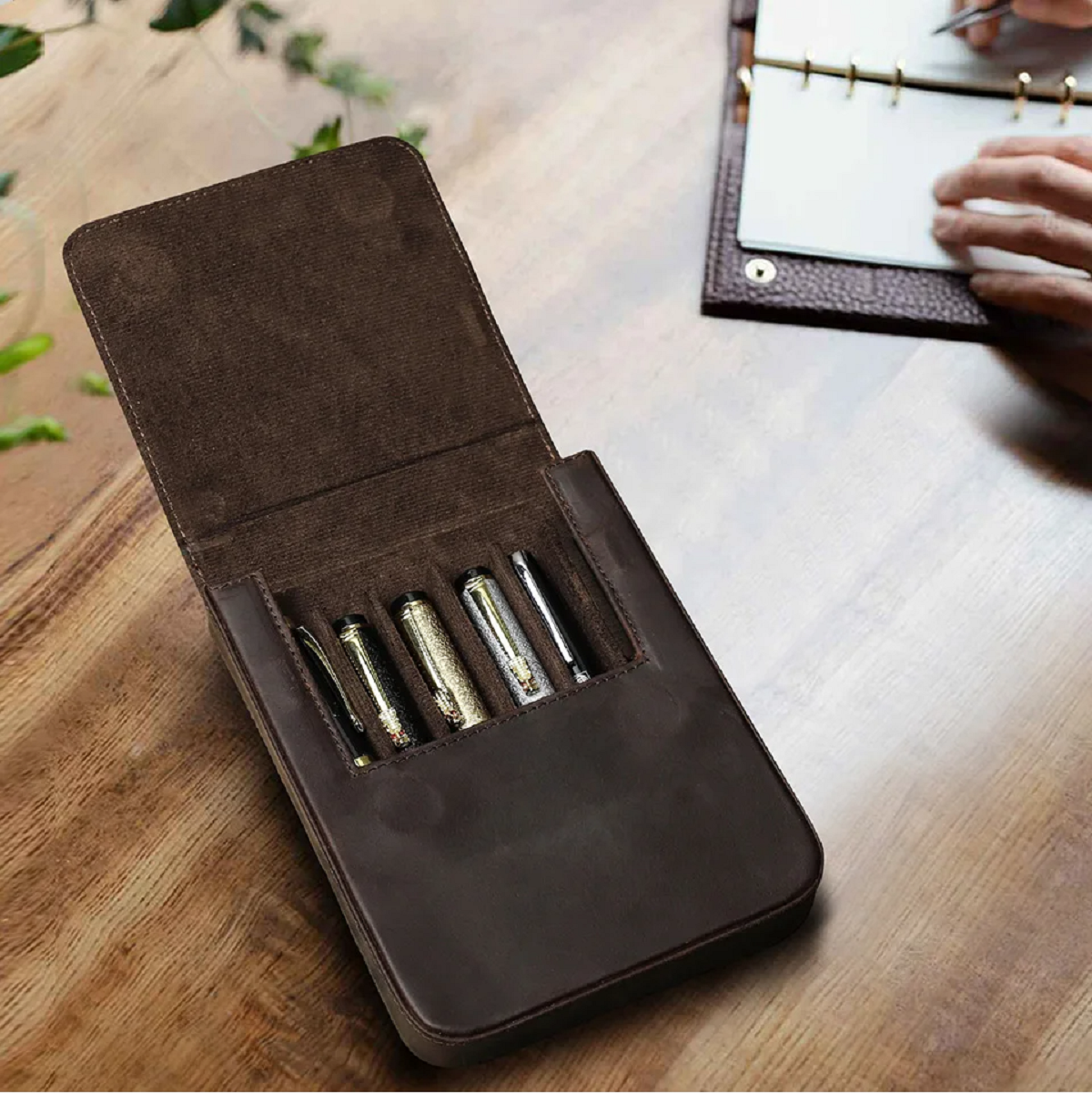 Handmade Pen Case Vintage Leather Storage