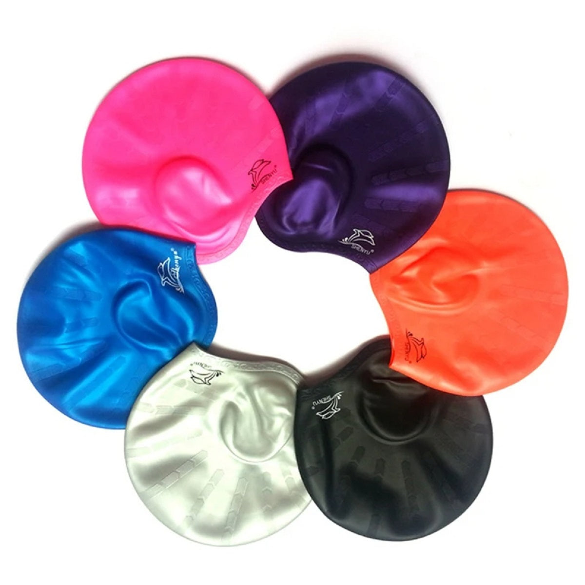Waterproof Silicone Swim Cap - Non-Slip Pool Cap with Ear Protection