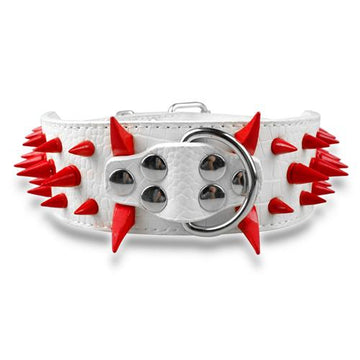 Wide Sharp Spiked Studded Leather Dog Collars