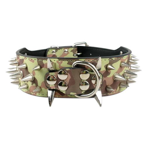 Wide Sharp Spiked Studded Leather Dog Collars