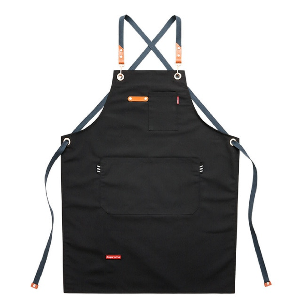 Chef Cross Back Apron for Women & Men with Tool Pockets
