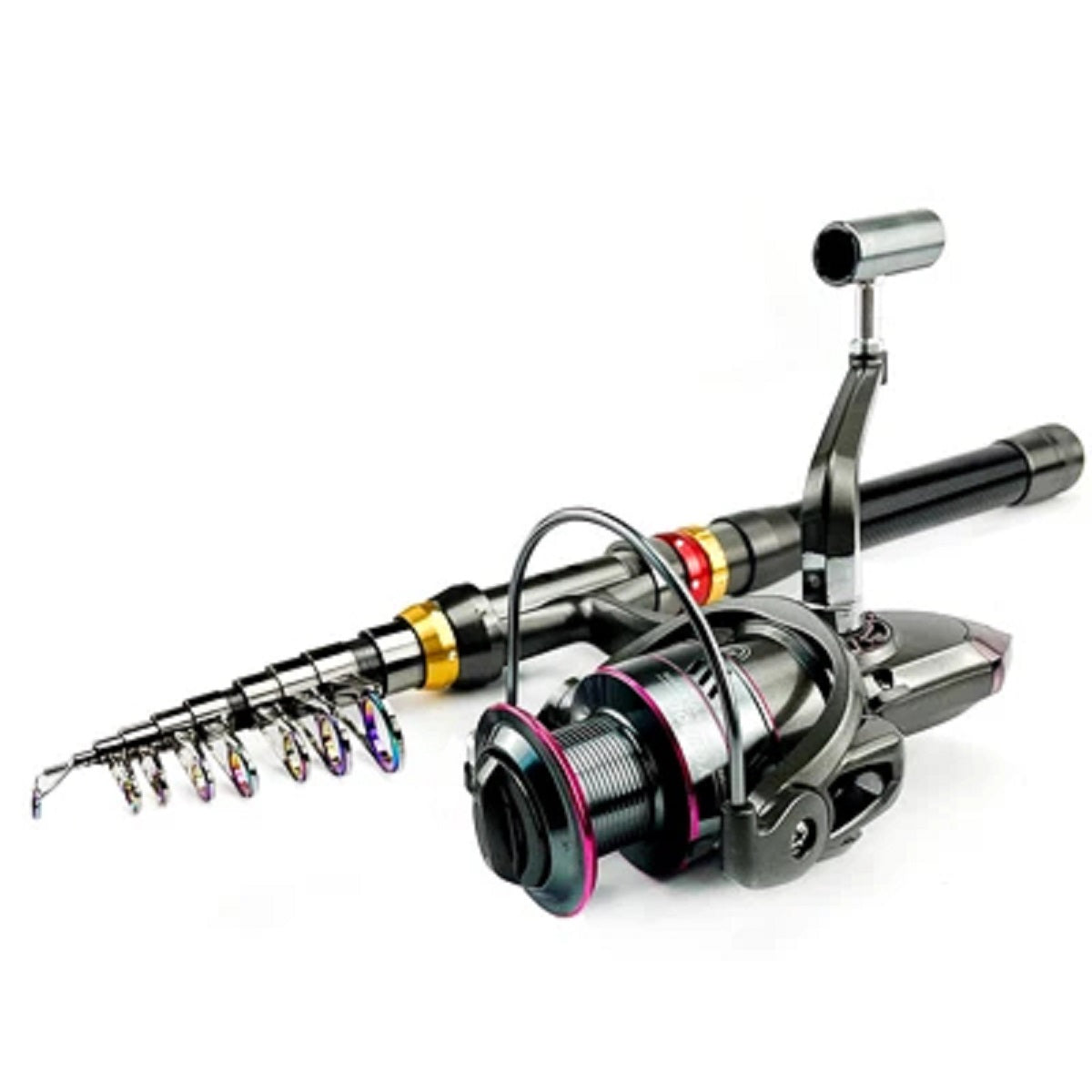 Carbon Fiber Telescopic Fishing Rod And Reel Combo - Super Hard Spinning Kit
