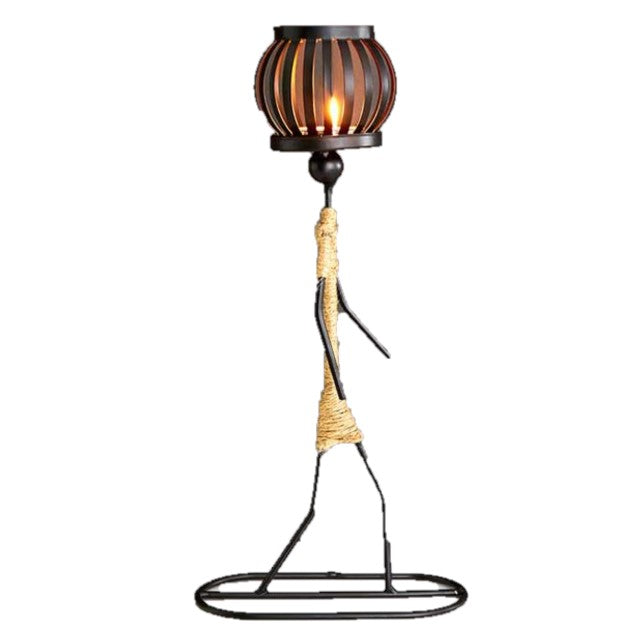 African Metal Candle Holder Home Decor