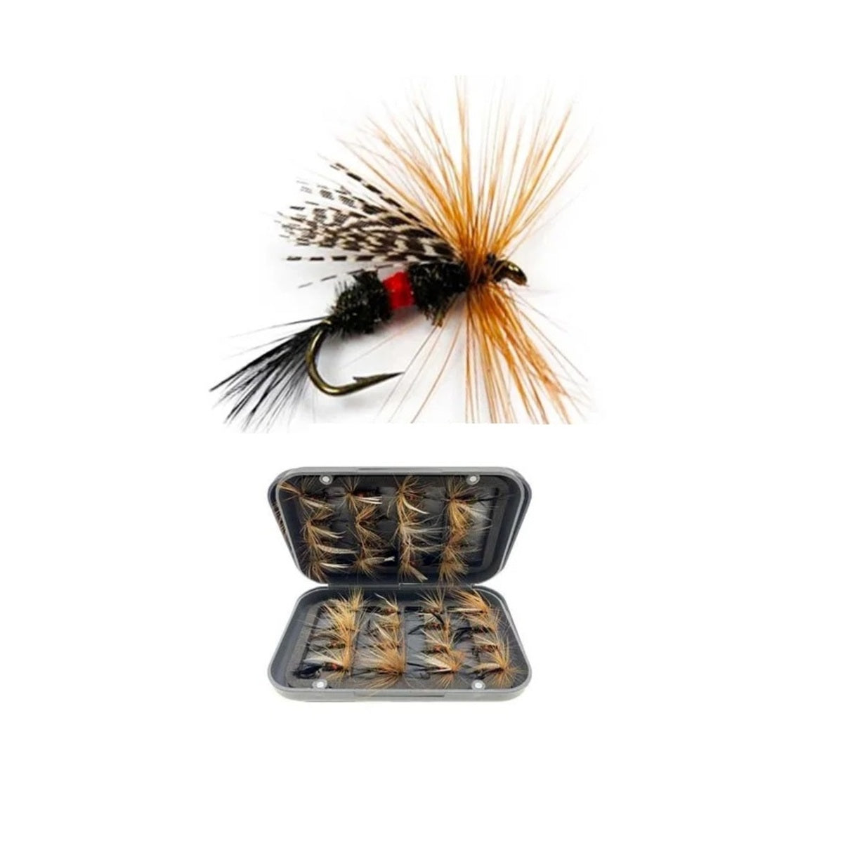 Trout Fly Fishing Lure Set - 32-112 Pcs Dry Wet Flies with Fly Box