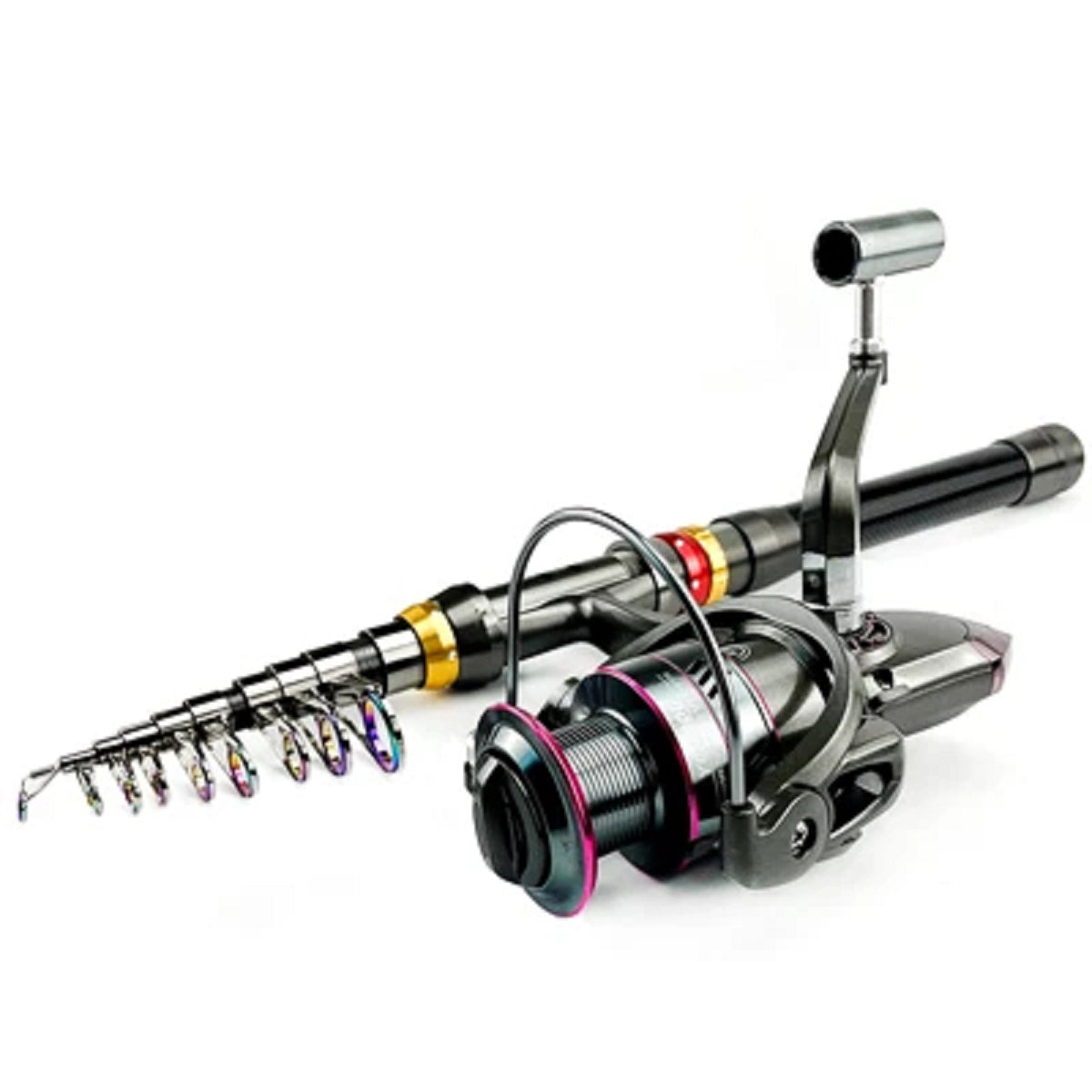 Carbon Fiber Telescopic Fishing Rod And Reel Combo - Super Hard Spinning Kit