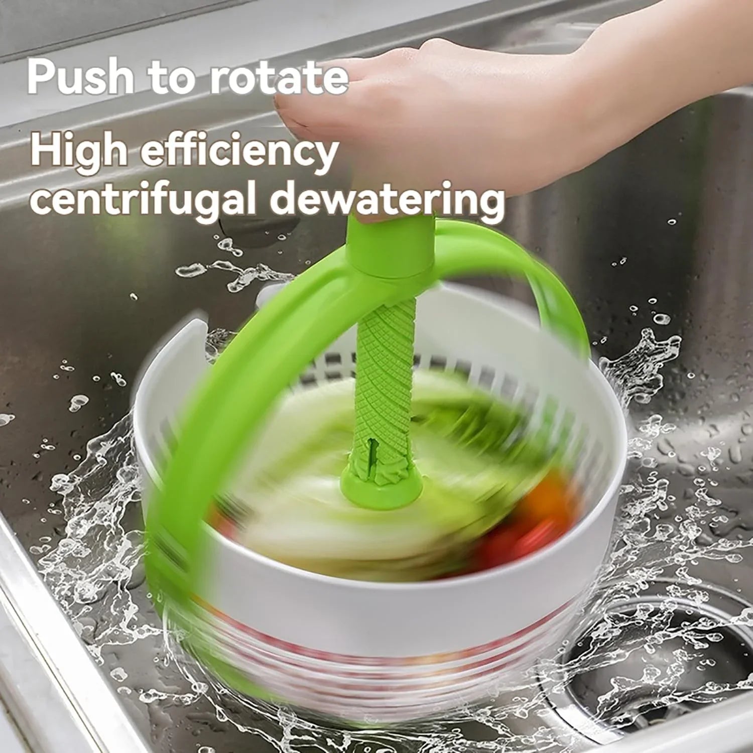 Rotating Drain Vegetable Cleaning and Dehydration Basket