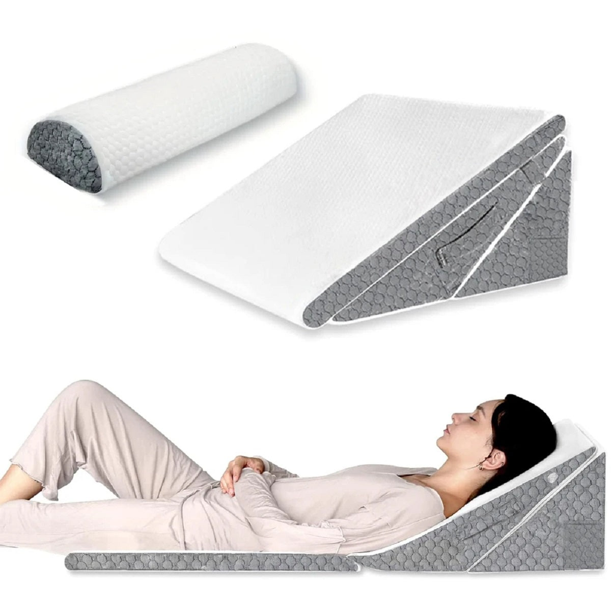Adjustable Wedge Pillow for Acid Reflux Relief Set