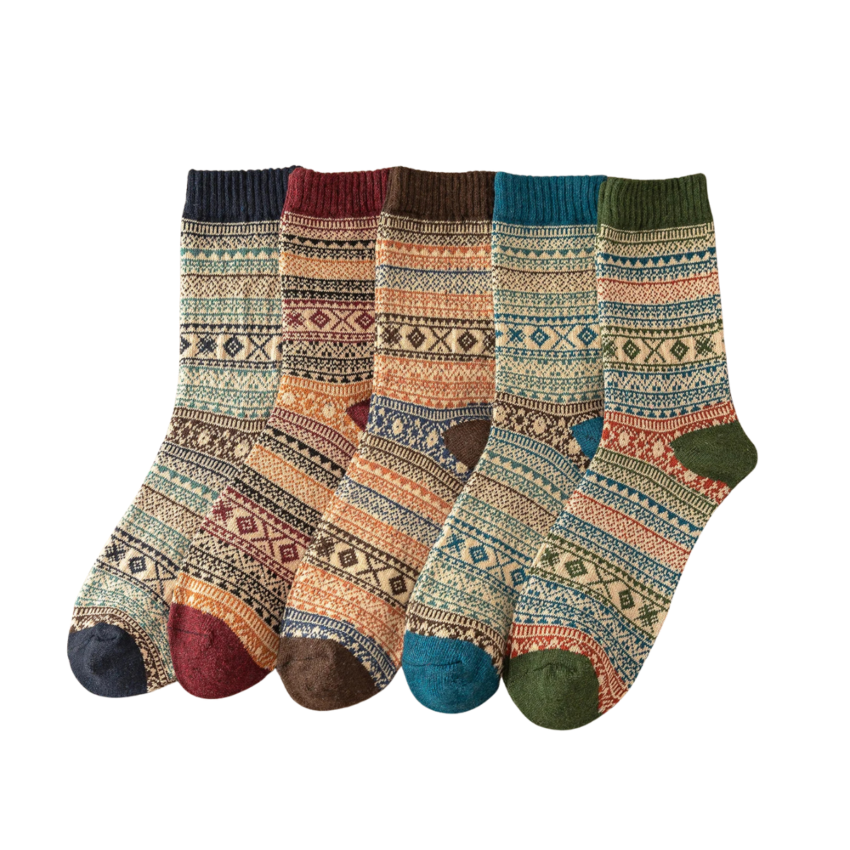 5 Pairs Warm Winter Socks - Thick Vintage