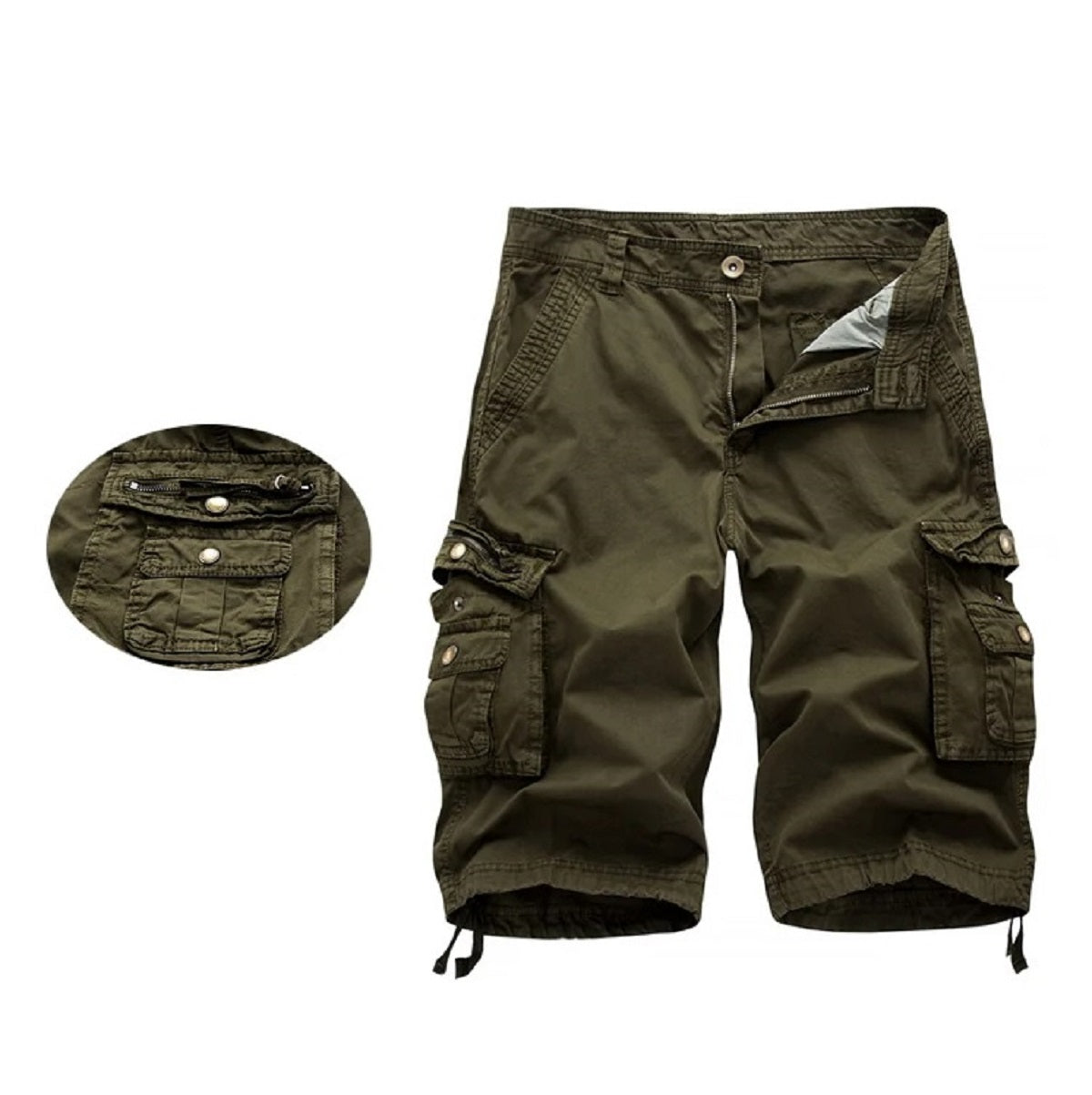 Men's Cotton Cargo Shorts - Summer Military Tactical Streetwear with Multi Pockets