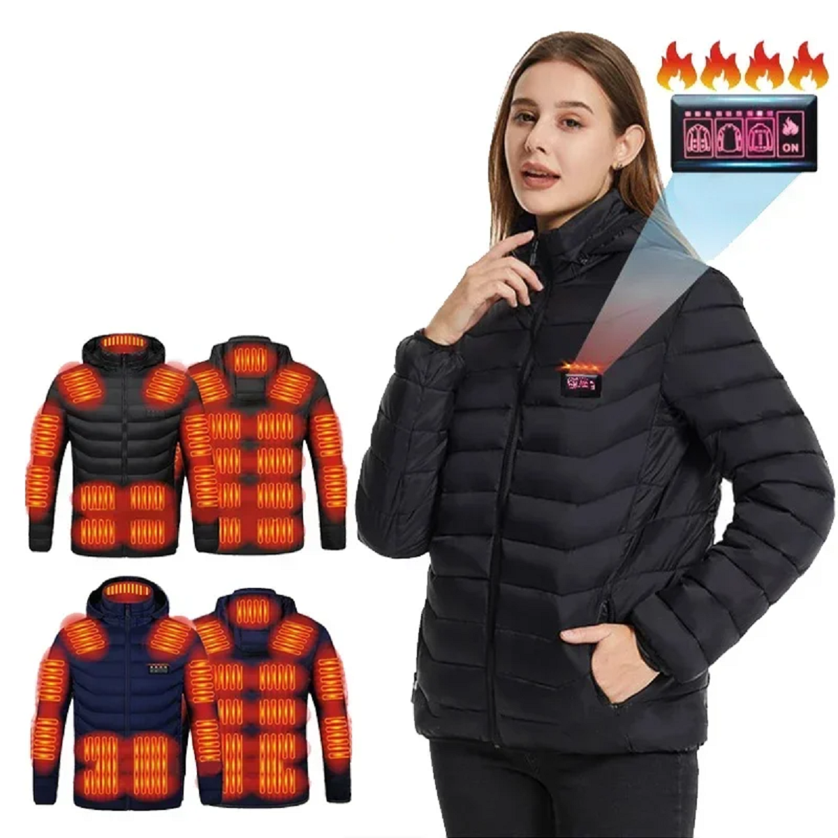 Unisex Heated Vest - 21 Heating Zones USB Electric Winter Jacket Waterproof