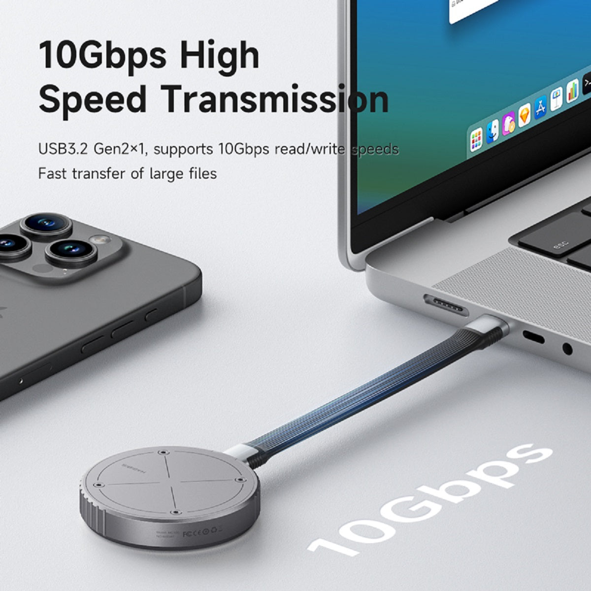 Magnetic Enclosure SSD Case for iPhone 15 Pro Max Prores Macbook Ipad Android