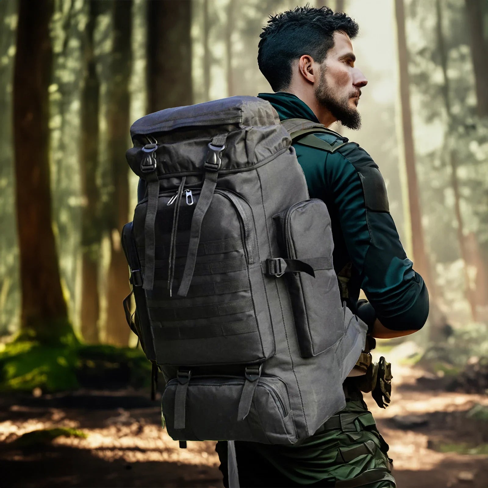 Mountaineering Tactical Hiking Backpack - Large Outdoor Travel And Climbing Bag