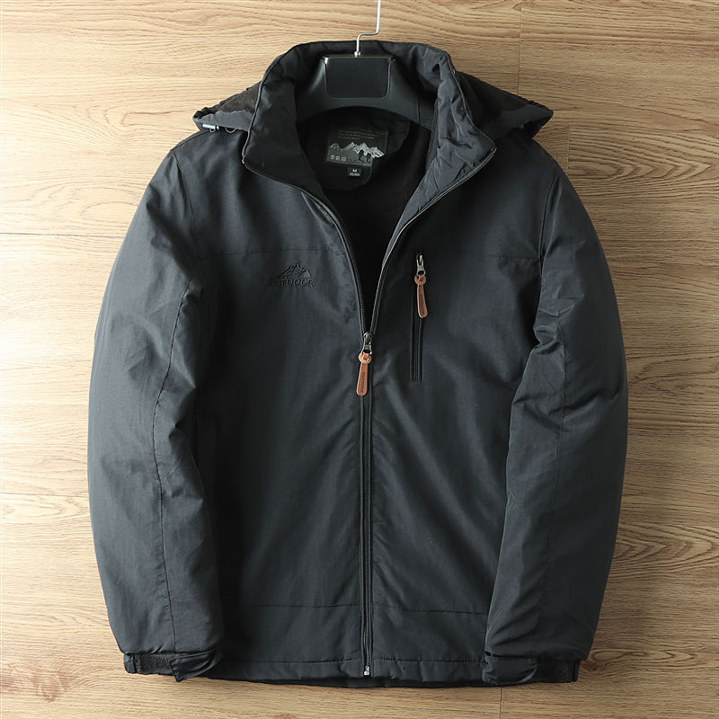 Men's Polar Spring and Autumn Coat Waterproof Warm Hooded Jacket