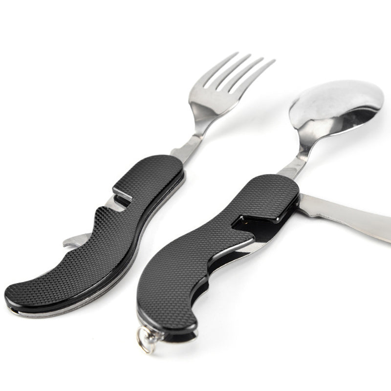 4-In-1 Stainless Steel Fork Knife Spoon Bottle Opener Set