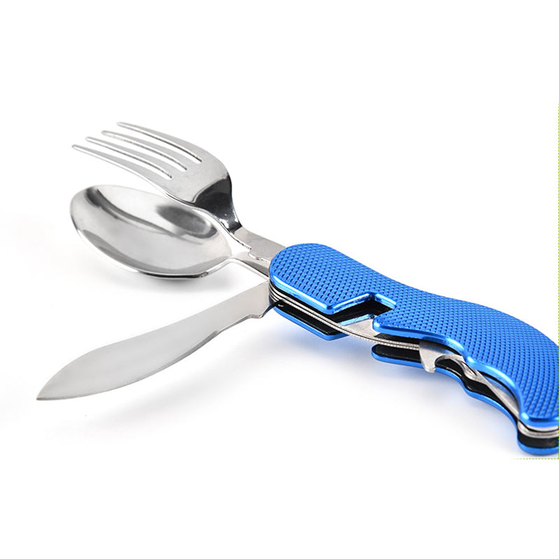 4-In-1 Stainless Steel Fork Knife Spoon Bottle Opener Set