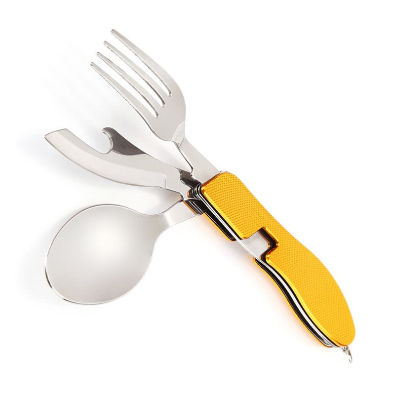 4-In-1 Stainless Steel Fork Knife Spoon Bottle Opener Set