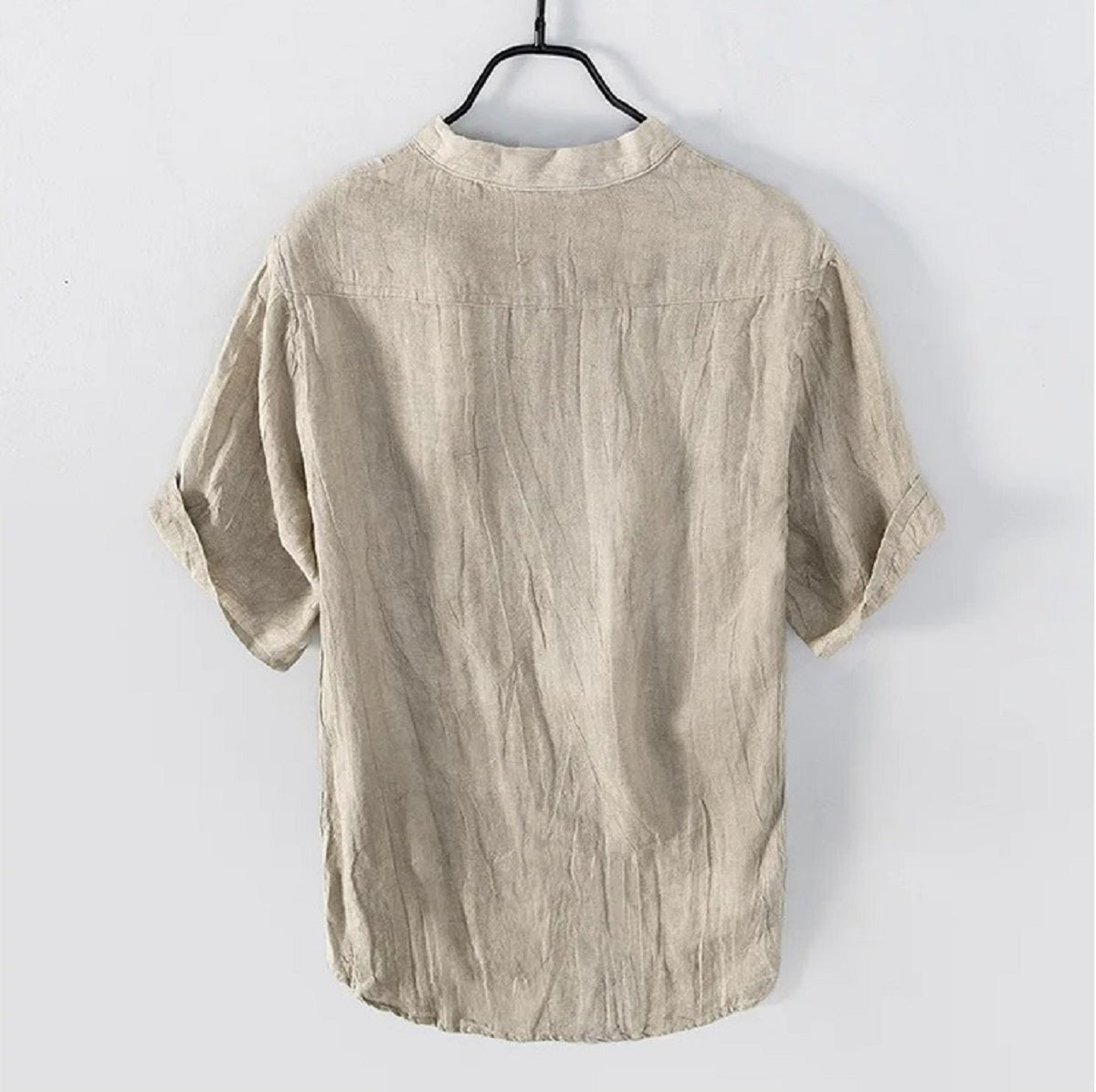Men's Vintage Linen T-Shirt - Slim Fit Short Sleeve Summer Top