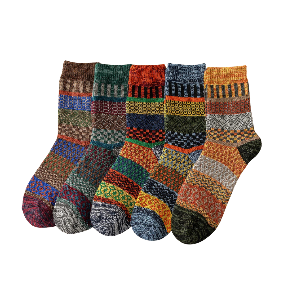 5 Pairs Warm Winter Socks - Thick Vintage