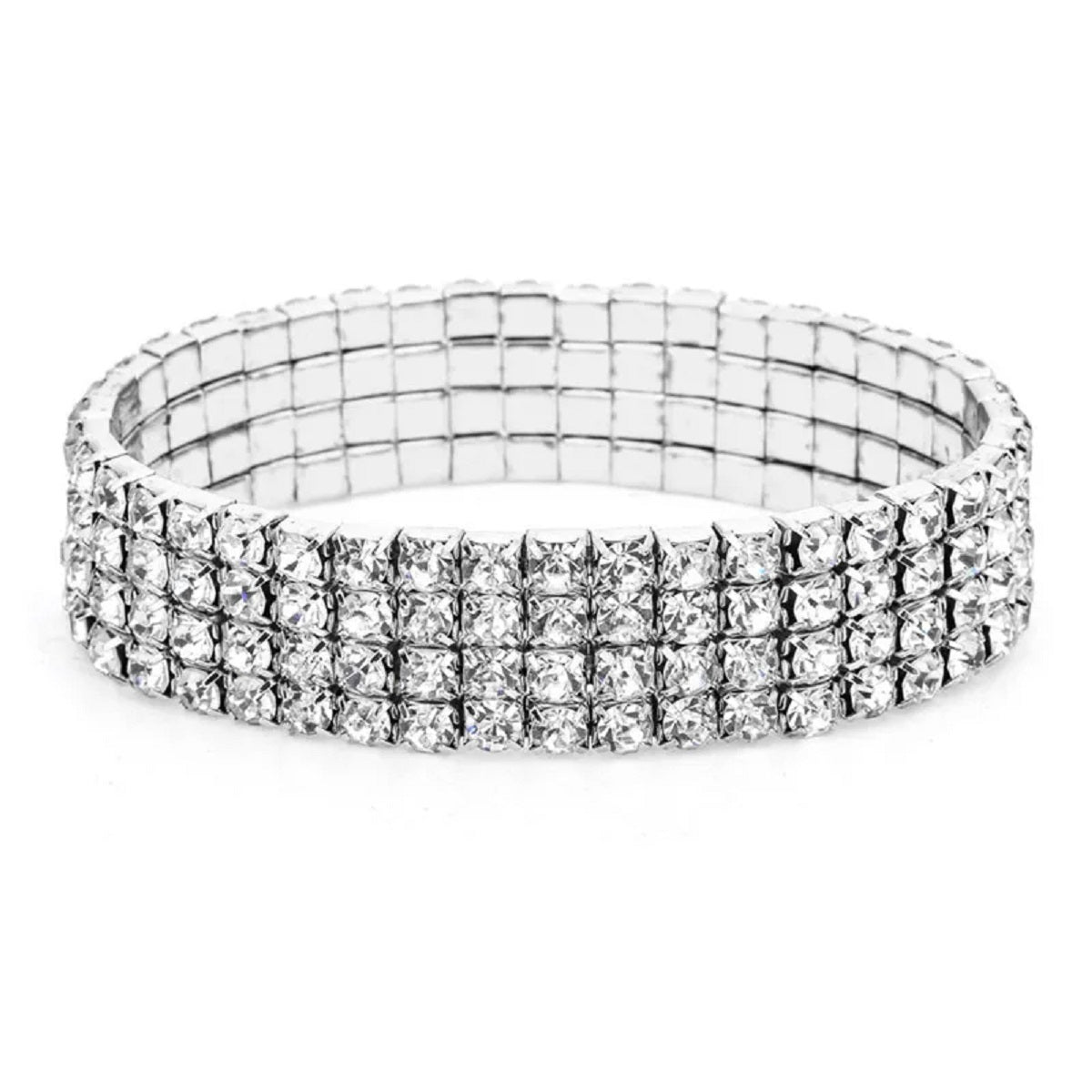 Silver Color Bracelet Anklet Ankle Chain Rhinestones Foot Jewelry