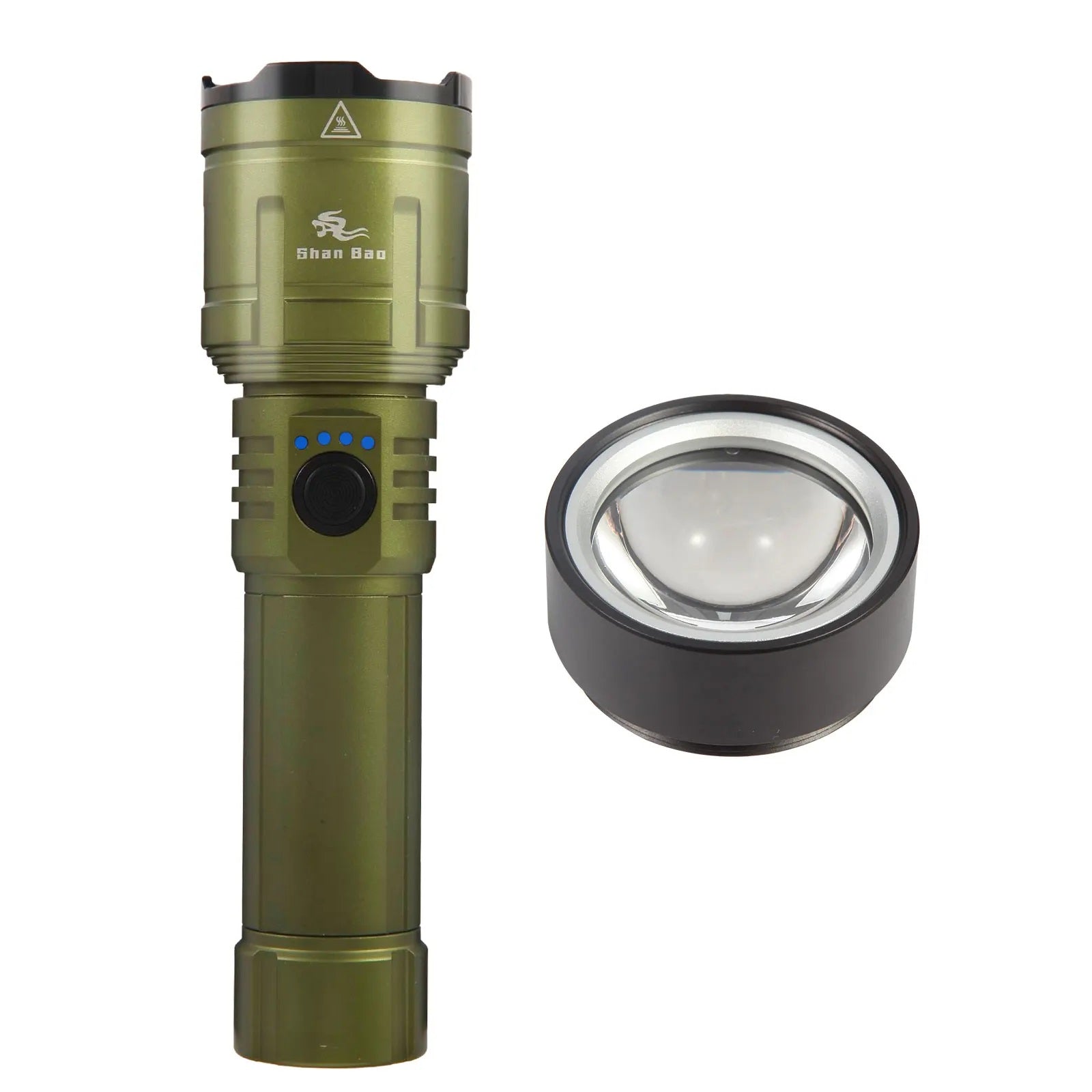Waterproof Zoom Flashlight - Ultra-Bright Focused Beam with Flame