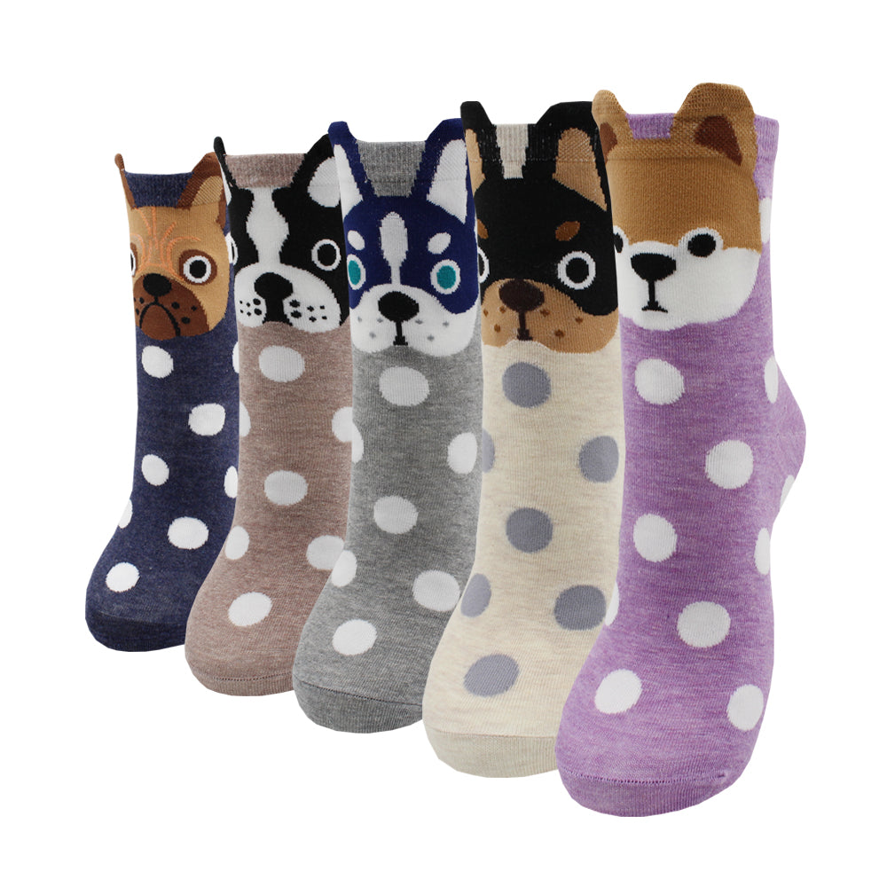 Colorful Cute Animal Design Patterned Women's Casual Cotton Socks