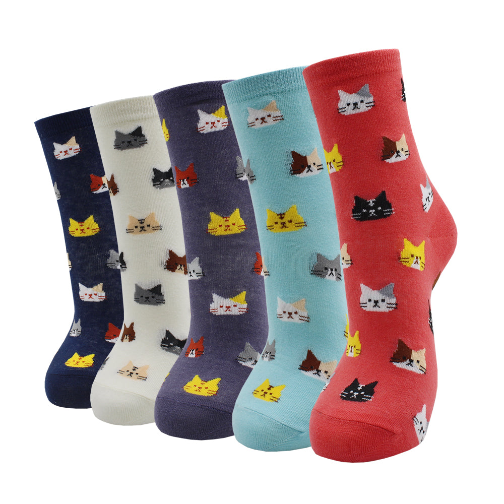 Colorful Cute Animal Design Patterned Women's Casual Cotton Socks