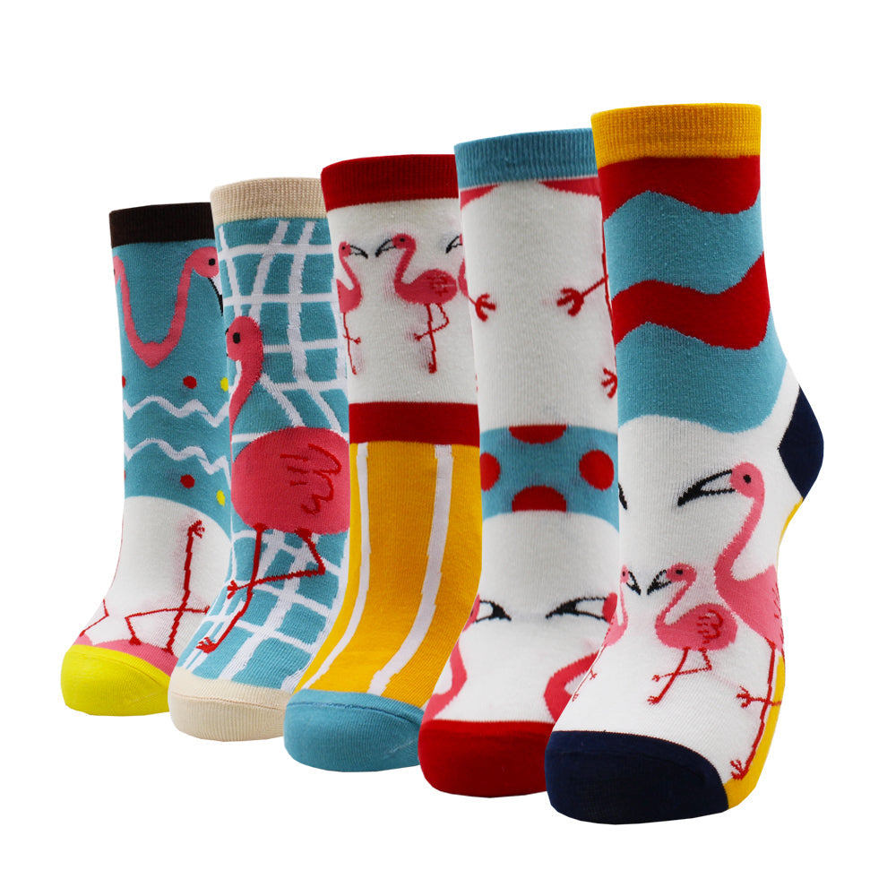 Colorful Cute Animal Design Patterned Women's Casual Cotton Socks