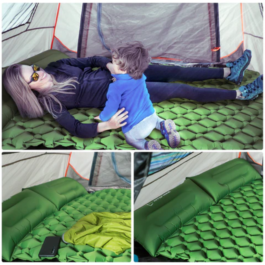 Mattress Double Sleeping Pad for Camping with Pillow