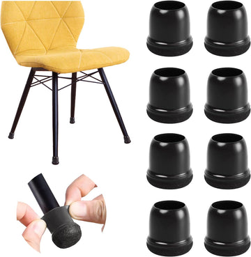 16 Pcs Chair Leg Protectors - Anti-Slip Silicone Felt Covers for Hardwood Floors