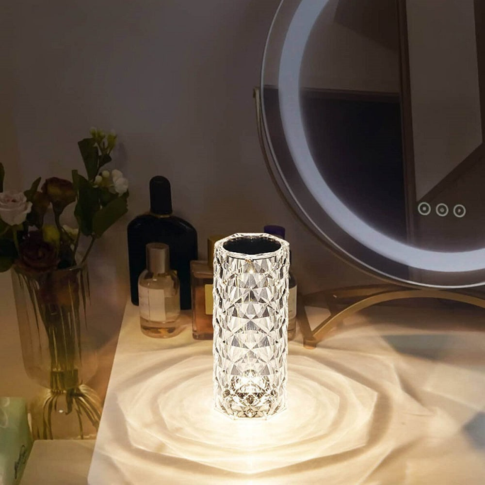 16 Colour Crystal LED Rose Diamond Table Lamps