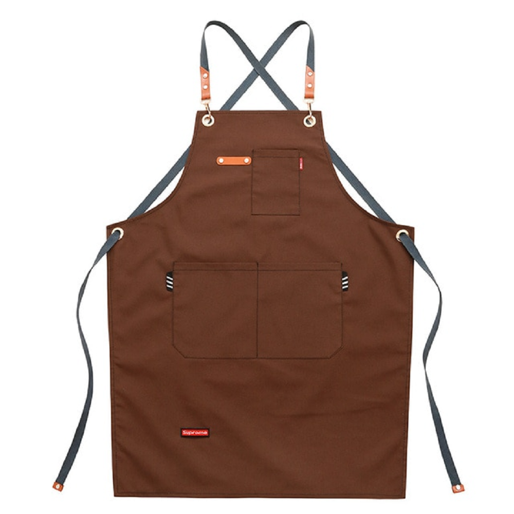 Chef Cross Back Apron for Women & Men with Tool Pockets