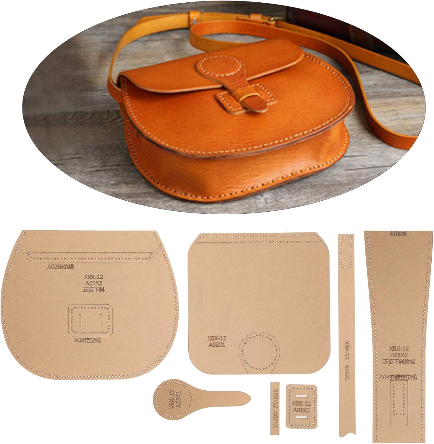 DIY Handbag Pattern Stencil Leather Template Kit for Bag