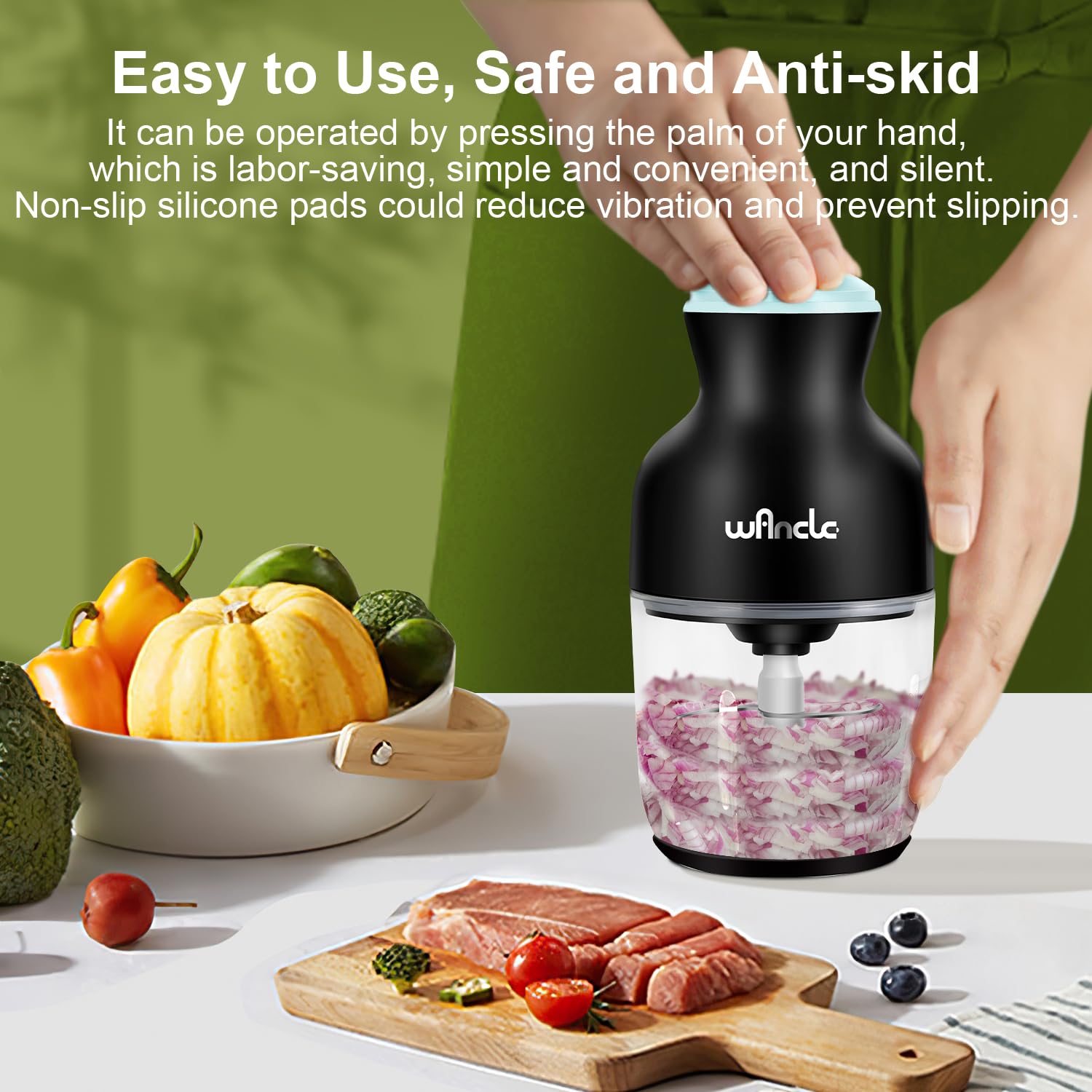 Electric Meat Grinder Food Chopper - Stainless Steel Blade for and Veggies
