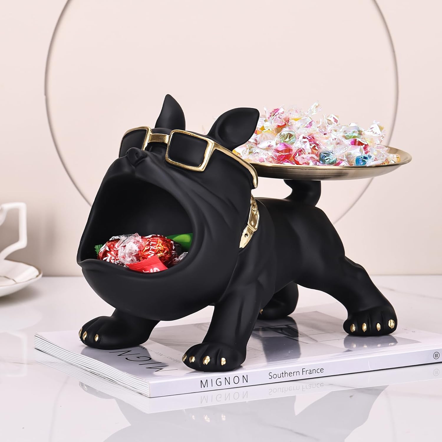 Bulldog Tray Statue Storage Decoration