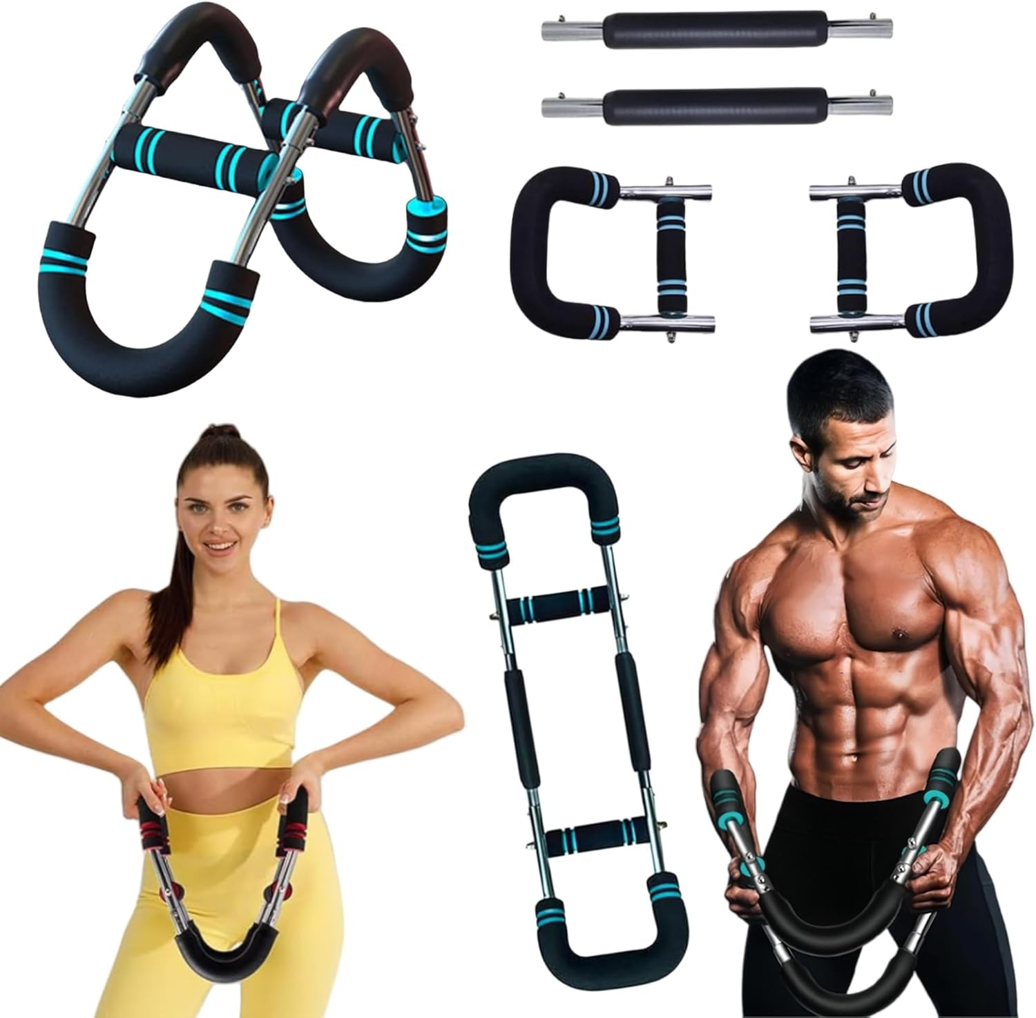 Portable Upper-Body Trainer Adjustable Arm Chest and Shoulder Spring Workout Tool