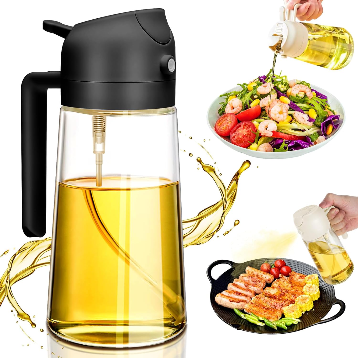 2 in 1 Glass Oil Sprayer and Dispenser