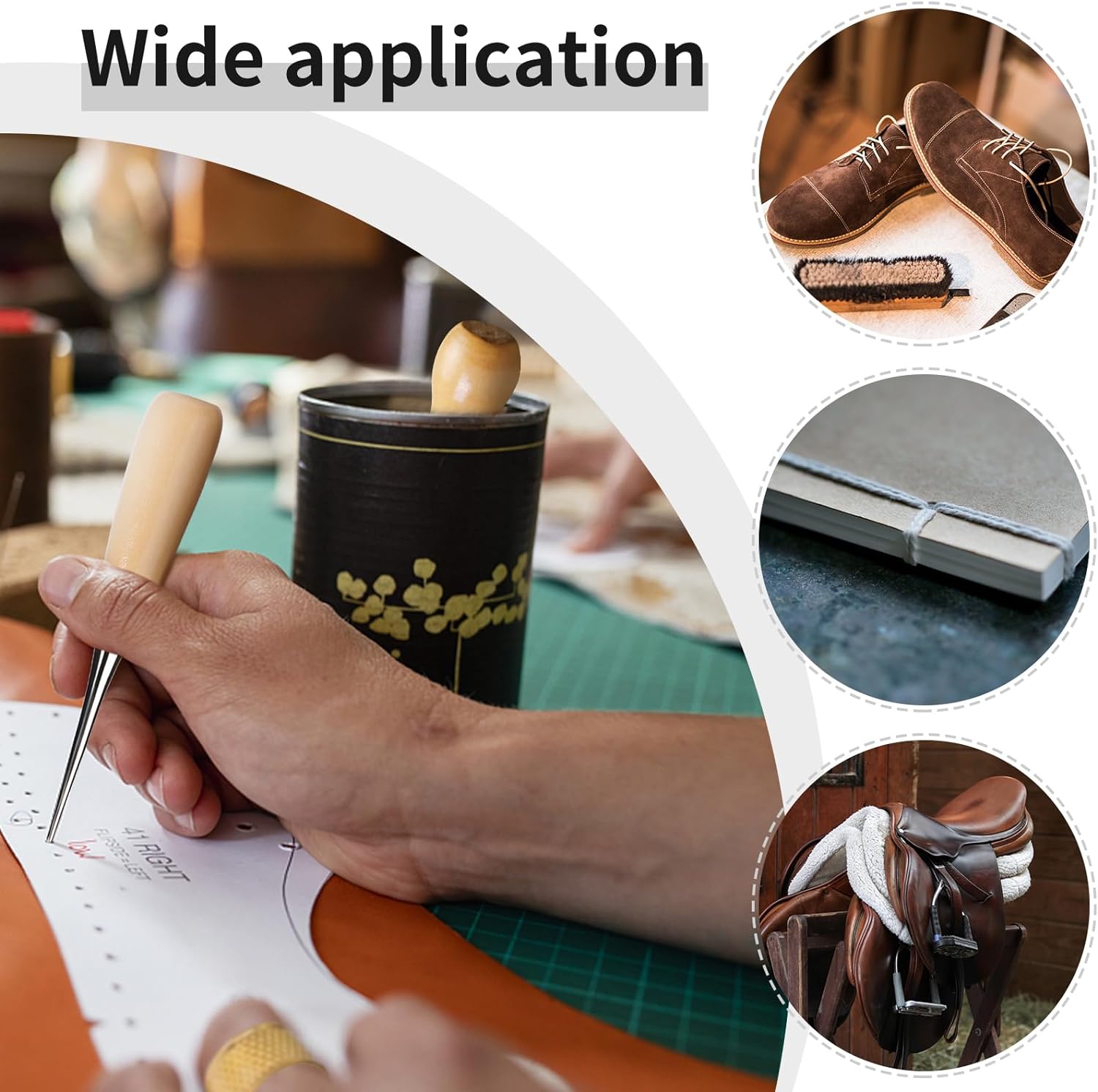 Leather Sewing Tools with Waxed Thread and Needle DIY Handmade Craft Set