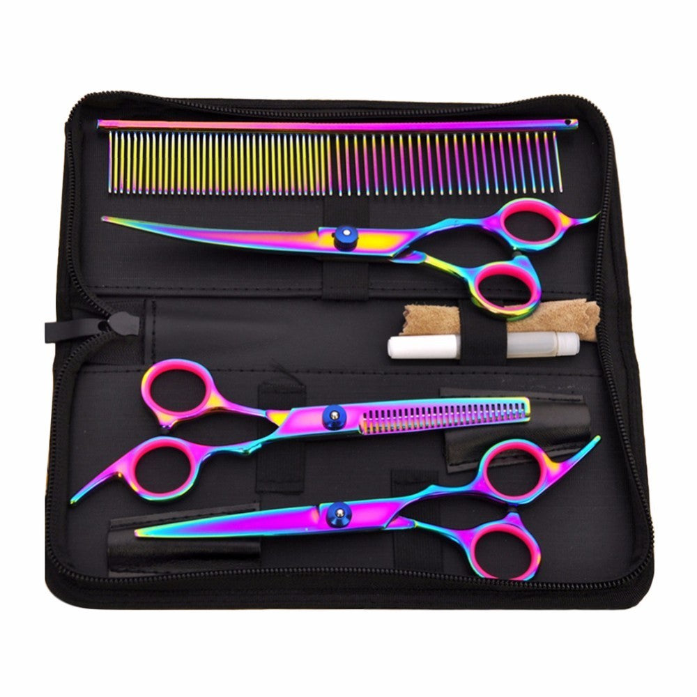 Dog Grooming Scissors Colorful Pet Trimming Set