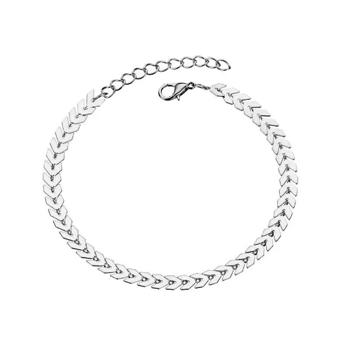 Silver Color Bracelet Anklet Ankle Chain Rhinestones Foot Jewelry