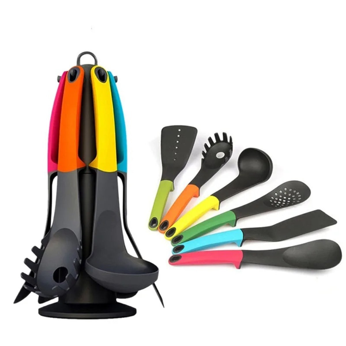 7-Piece Nonstick Nylon Utensil Set - Spoon Turner Spatula and Ladle