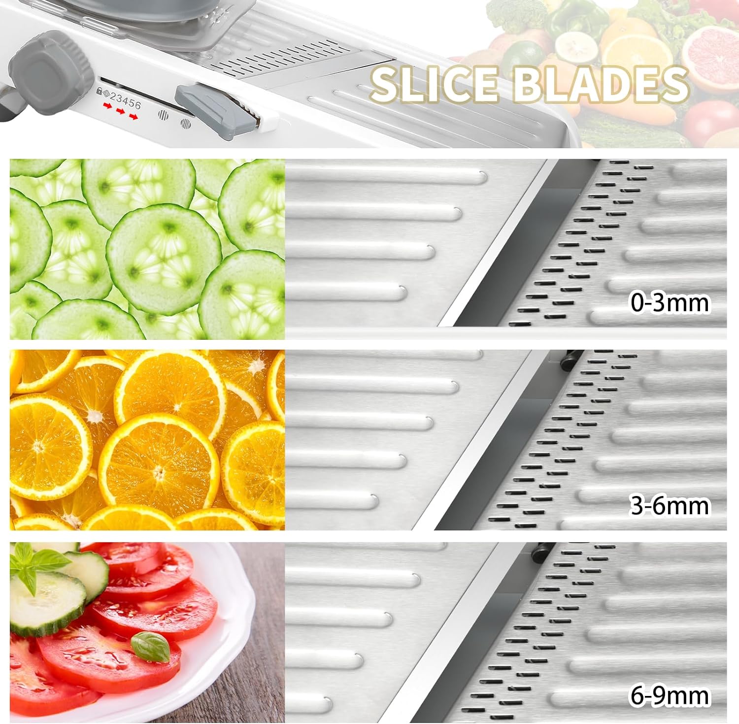 18 Types Adjustable Mandoline Stainless Steel Vegetable Slicer