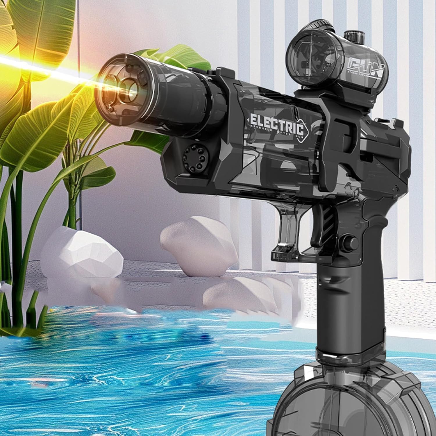 Electric Automatic Water Gun - High-Pressure Ice Blast Toy with Lights