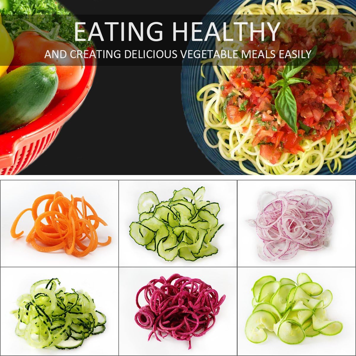 4-In-1 Rotating Blade Vegetable Spiralizer Noodle Maker
