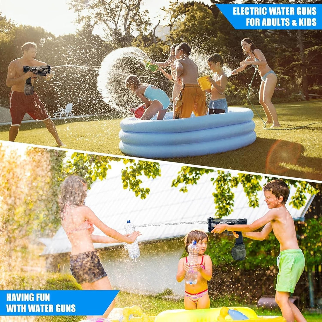 Electric Automatic Water Gun - High-Pressure Ice Blast Toy with Lights
