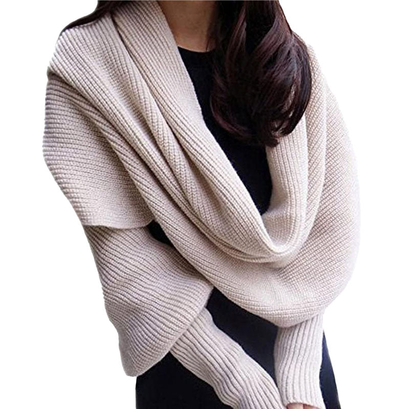 Multi-Use Knit Blanket Long Shawl Winter Warm Large Scarf