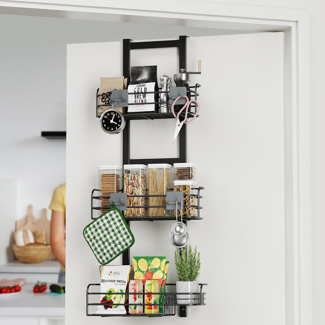 Drill-Free Hanging Bathroom Shelf - Over-Door Multi-Layer Storage Rack