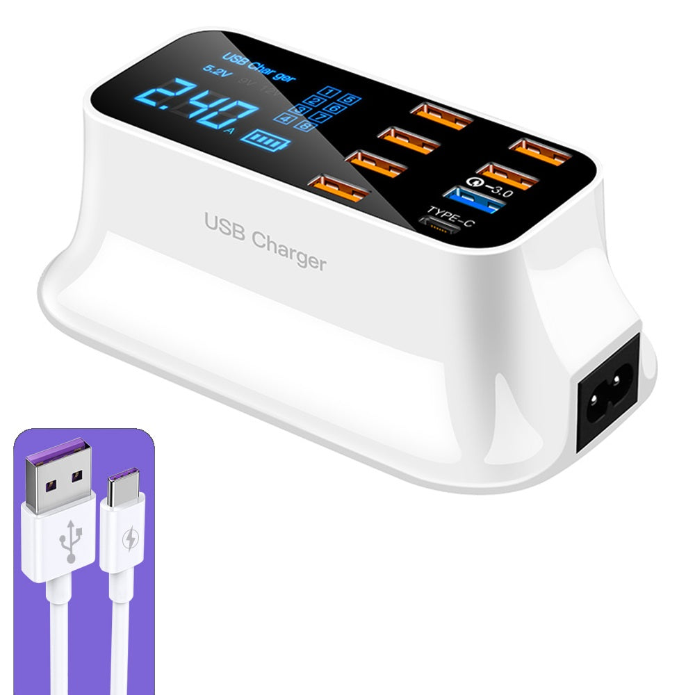 8 Ports LED Display USB Charger
