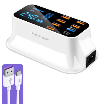 8 Ports LED Display USB Charger